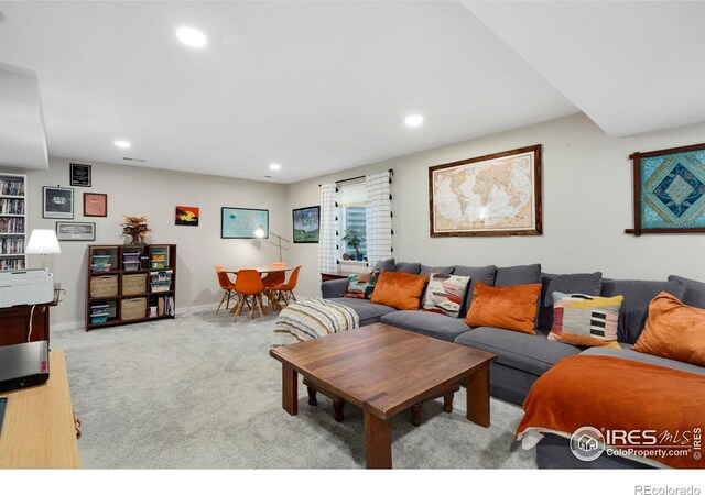 3593 Taylor Walker St, Loveland, CO 80537 - carpeted living room with recessed lighting and baseboards
