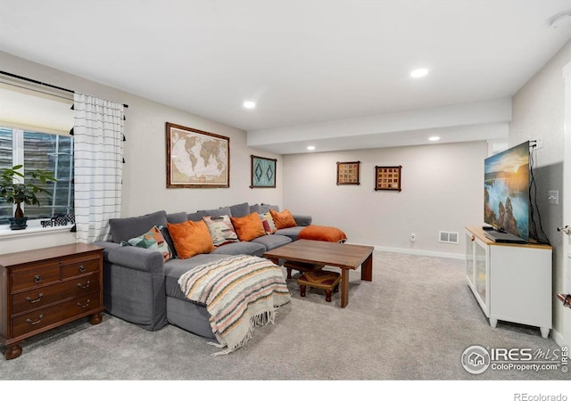 3593 Taylor Walker St, Loveland, CO 80537 - living room with carpet flooring, recessed lighting, and baseboards