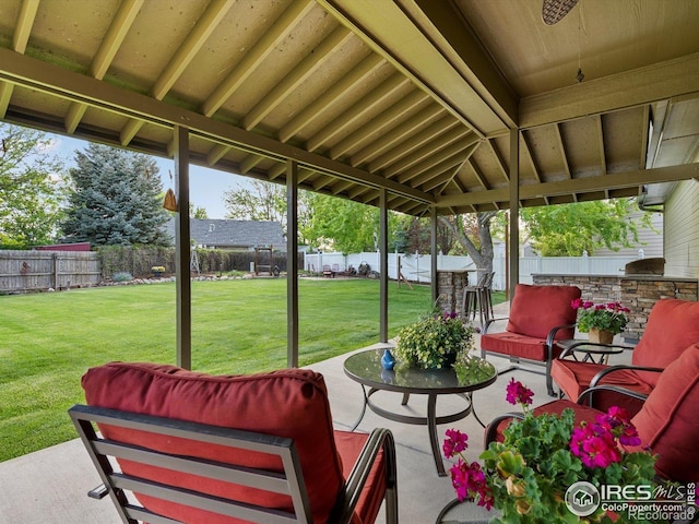 view of patio with an outdoor hangout area