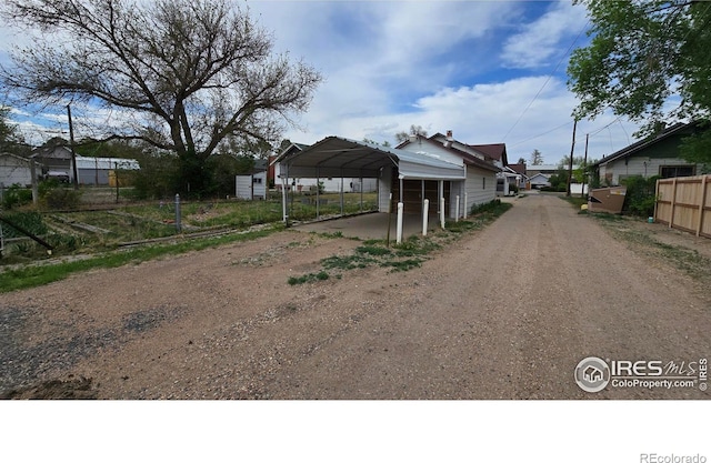 view of dirt / gravel road