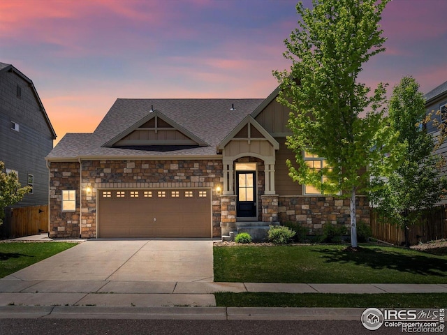 950 Sumner Way, Erie, CO 80516 - craftsman-style home with driveway, stone siding, board and batten siding, and a garage