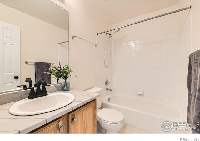 1842 Reliance Cir, Superior, CO 80027 - bathroom with toilet, vanity, and tub / shower combination