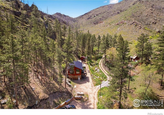 200 Falls Creek Dr, Bellvue, CO 80512 - view from above of property featuring a mountain backdrop