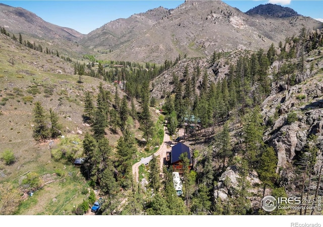 200 Falls Creek Dr, Bellvue, CO 80512 - aerial view of property's location with a mountain backdrop