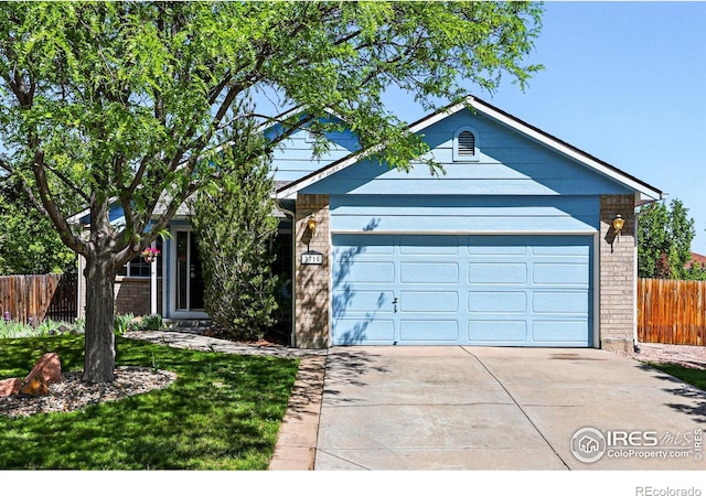 3715 E 139th Pl, Thornton, CO 80602 - ranch-style home featuring fence, concrete driveway, brick siding, and a garage