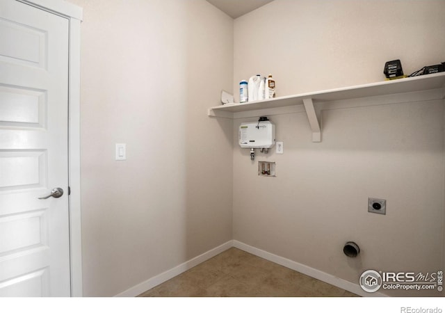 1468 Moraine Valley Dr, Severance, CO 80550 - laundry area featuring hookup for a washing machine, electric dryer hookup, and baseboards