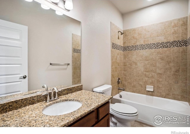 1468 Moraine Valley Dr, Severance, CO 80550 - full bath featuring toilet, shower / bathtub combination, and vanity