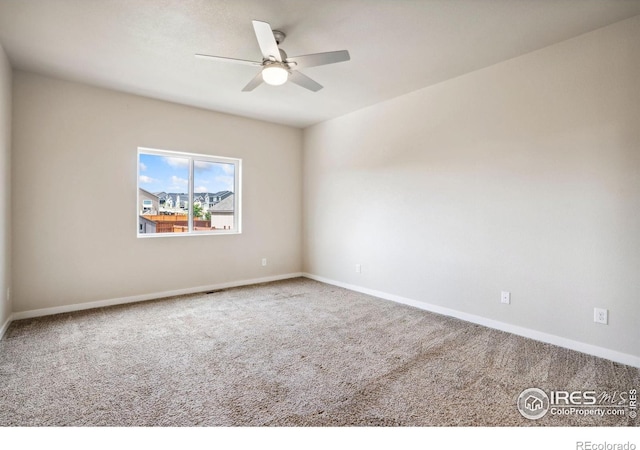 1468 Moraine Valley Dr, Severance, CO 80550 - spare room with carpet floors, ceiling fan, and baseboards