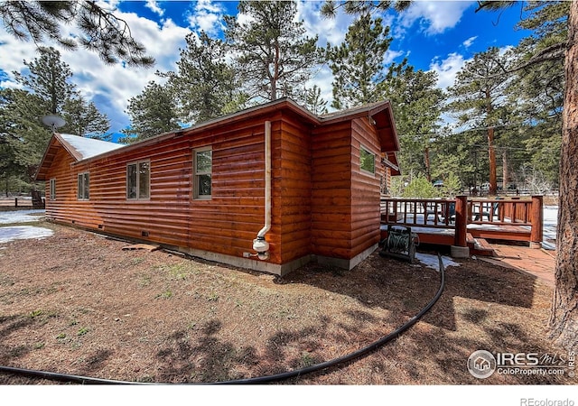 6 Norske Trl, Allenspark, CO 80510 - view of property exterior featuring a wooden deck