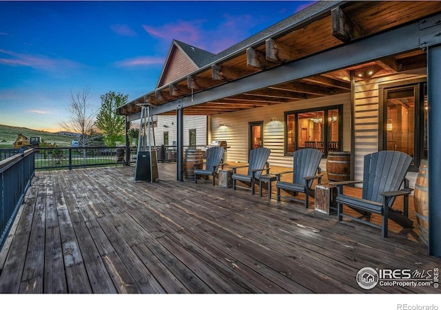 6950 W County Road 18, Loveland, CO 80537 - view of deck at dusk