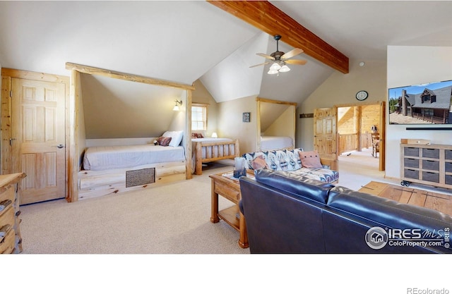 315 County Road 4454, Grand Lake, CO 80447 - carpeted living area featuring ceiling fan