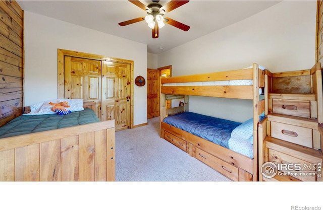 315 County Road 4454, Grand Lake, CO 80447 - bedroom with carpet, a closet, ceiling fan, and baseboards