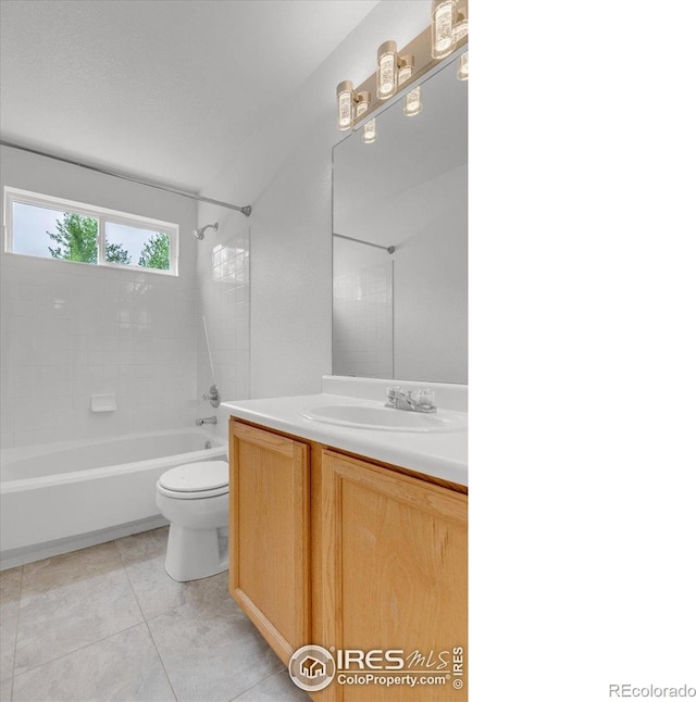 1724 Holeman Dr, Erie, CO 80516 - full bathroom featuring toilet, shower / bathtub combination, and vanity