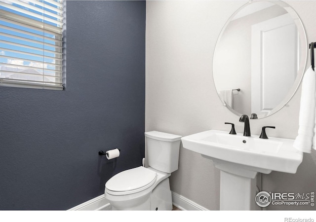 5085 Blanchette St, Timnath, CO 80547 - half bathroom with baseboards, toilet, and a textured wall