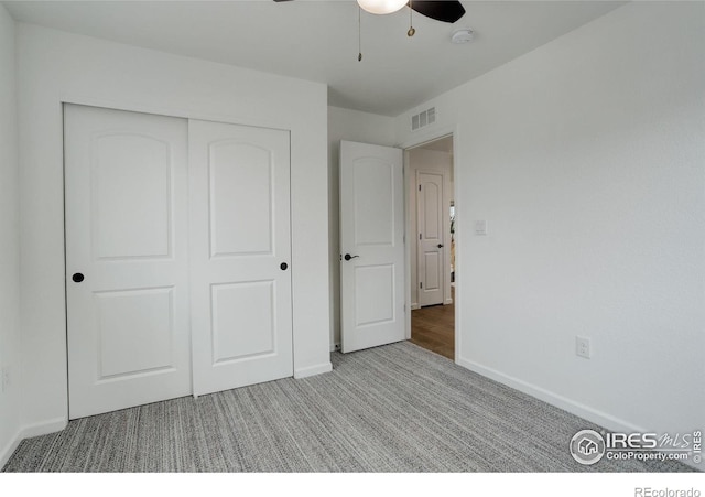 6506 Merrimack Dr, Castle Pines, CO 80108 - unfurnished bedroom featuring carpet floors, baseboards, a closet, and ceiling fan