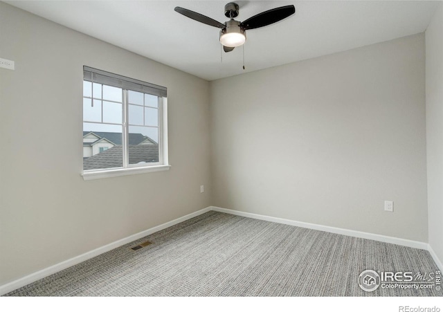 6506 Merrimack Dr, Castle Pines, CO 80108 - carpeted spare room featuring baseboards and ceiling fan