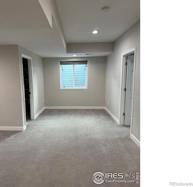 6506 Merrimack Dr, Castle Pines, CO 80108 - carpeted spare room featuring baseboards, a smoke detector, and recessed lighting