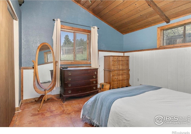 1824 Lazy Z Rd, Nederland, CO 80466 - bedroom featuring wood ceiling and wainscoting