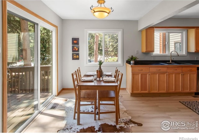 4888 Silver Spruce Ln, Evergreen, CO 80439 - dining space featuring light wood-style floors