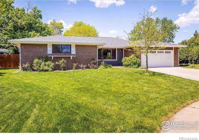 4760 Lee Cir, Boulder, CO 80303 - ranch-style house featuring a garage, brick siding, and concrete driveway