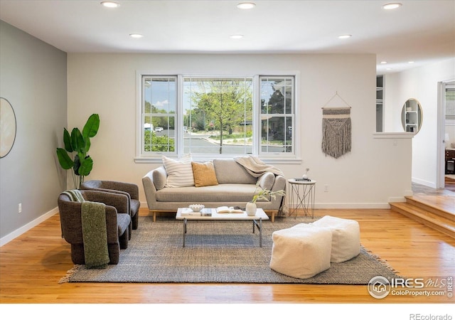 4760 Lee Cir, Boulder, CO 80303 - living area featuring wood finished floors, recessed lighting, and baseboards