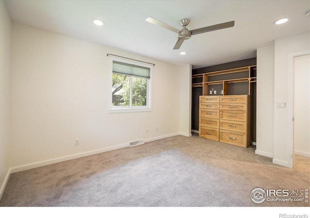 4760 Lee Cir, Boulder, CO 80303 - unfurnished bedroom with light colored carpet, recessed lighting, baseboards, and a ceiling fan
