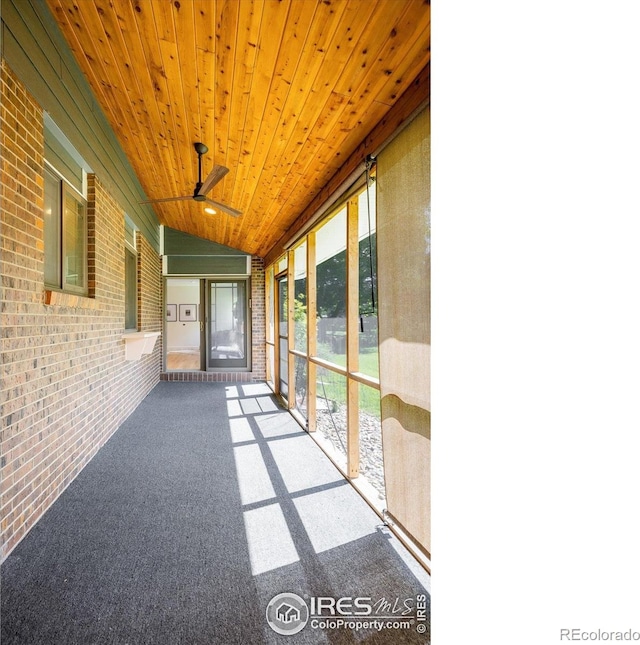 4760 Lee Cir, Boulder, CO 80303 - unfurnished sunroom with ceiling fan and vaulted ceiling