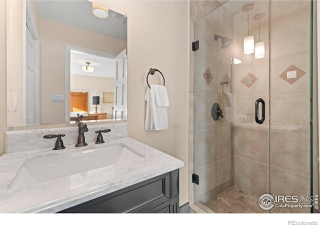 819 Gapter Rd, Boulder, CO 80303 - bathroom with a shower stall and vanity
