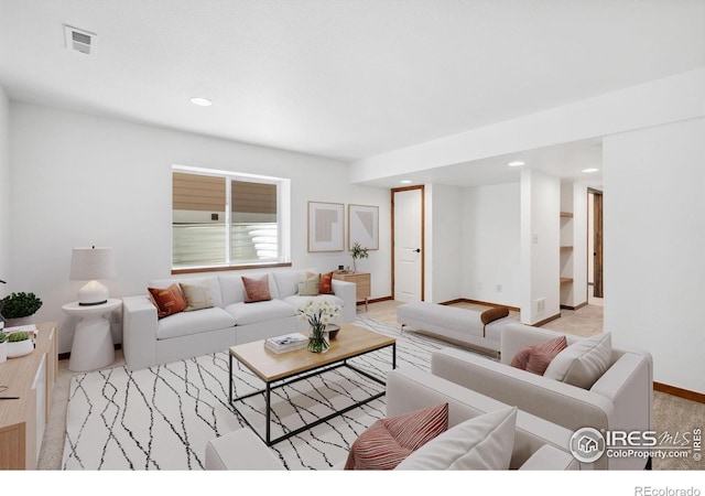 4045 Stoney Creek Dr, Fort Collins, CO 80525 - living area with baseboards, recessed lighting, and light colored carpet