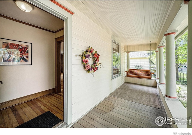 deck with a porch