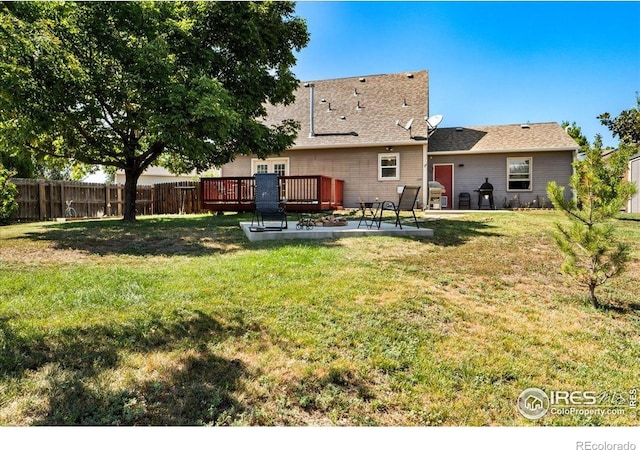 719 Marshall Pl, Berthoud, CO 80513 - view of yard featuring a patio and a deck
