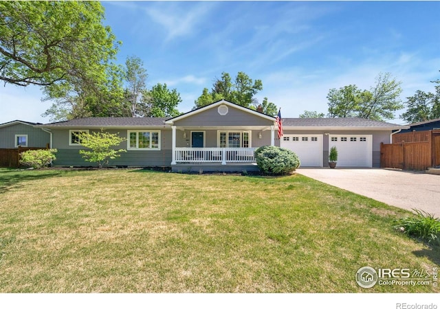 5930 Mars Dr, Fort Collins, CO 80525 - single story home featuring covered porch, an attached garage, and concrete driveway