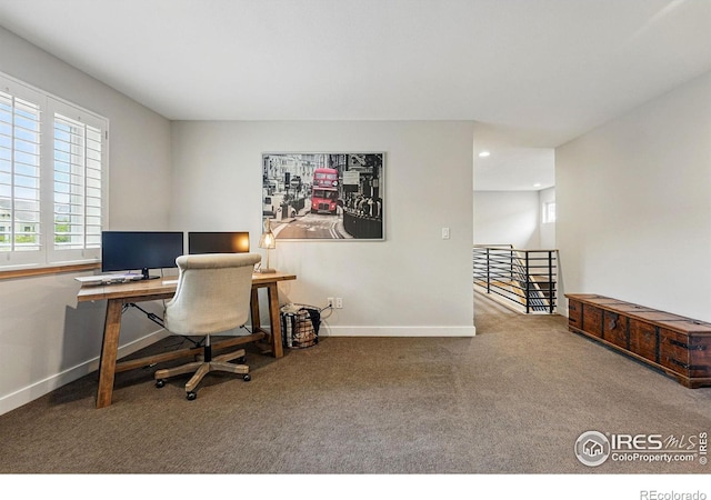 5145 Denver St, Boulder, CO 80304 - office with carpet floors, baseboards, and recessed lighting