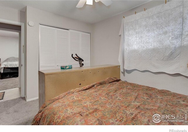 3030 Oneal Pkwy Unit 10, Boulder, CO 80301 - carpeted bedroom with a closet and ceiling fan