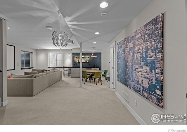 3663 Silverton St, Boulder, CO 80301 - living area featuring recessed lighting, carpet floors, and baseboards