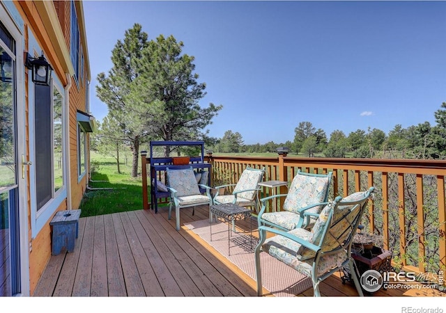 2219 Meadow Green Cir, Franktown, CO 80116 - view of wooden deck