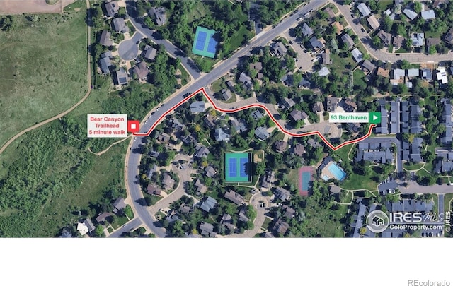 93 Benthaven Pl, Boulder, CO 80305 - aerial overview of property's location