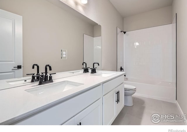 2710 Crystal Spgs, Longmont, CO 80503 - full bathroom featuring double vanity, bathtub / shower combination, and tile patterned floors