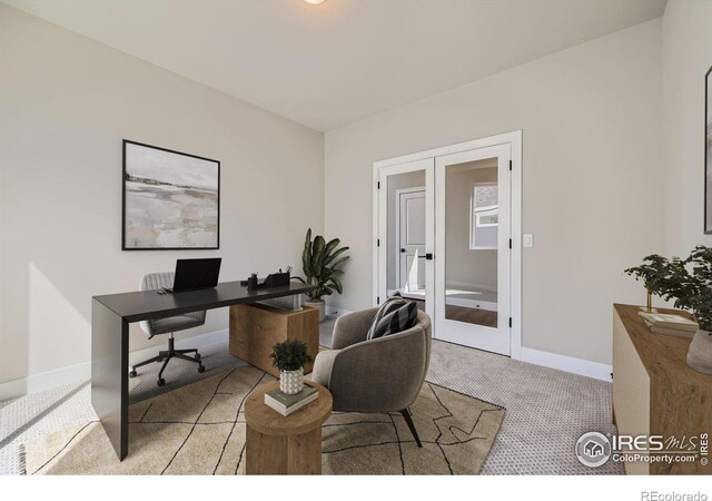 2710 Crystal Spgs, Longmont, CO 80503 - office area with light carpet and french doors