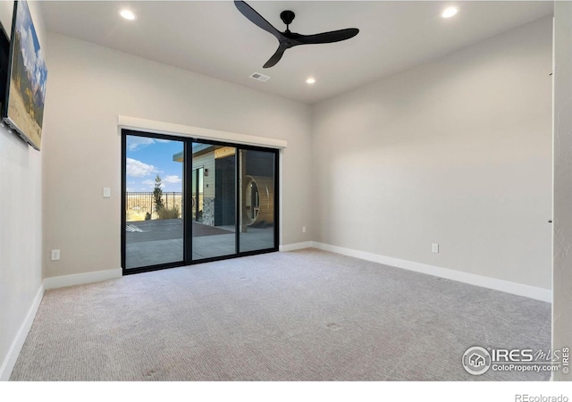 2123 Picture Point Dr, Windsor, CO 80550 - spare room with carpet, a ceiling fan, recessed lighting, and baseboards