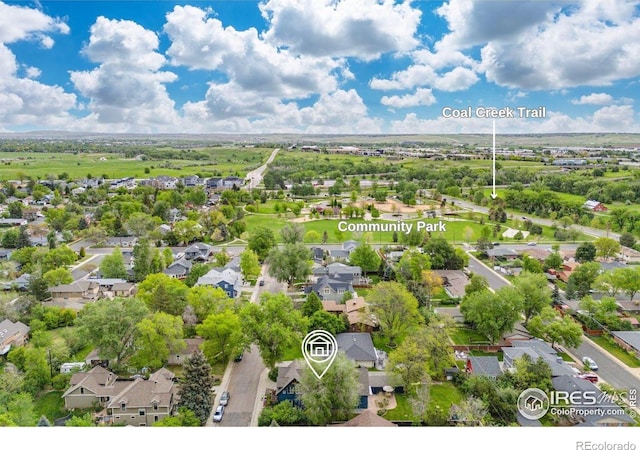 aerial view of residential area