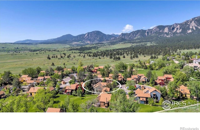 3582 Smuggler Way, Boulder, CO 80305 - aerial perspective of suburban area featuring mountains