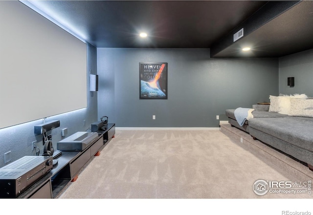 489 Hayloft Way, Brighton, CO 80601 - cinema room with carpet, baseboards, and recessed lighting