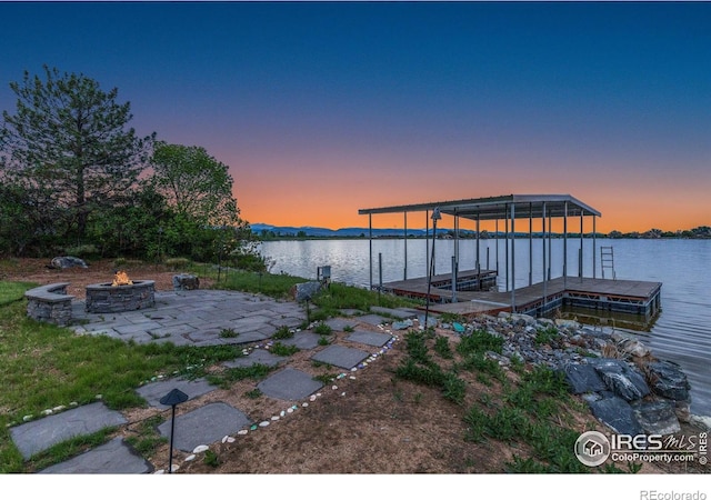 10481 Oxford Rd, Longmont, CO 80504 - dock with a fire pit and a water view