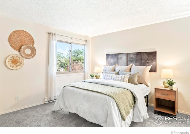 821 Hayden Ct, Longmont, CO 80503 - carpeted bedroom featuring a textured ceiling and baseboards