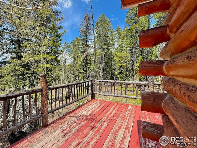 4911 Storm Mountain Dr, Drake, CO 80515 - view of wooden deck