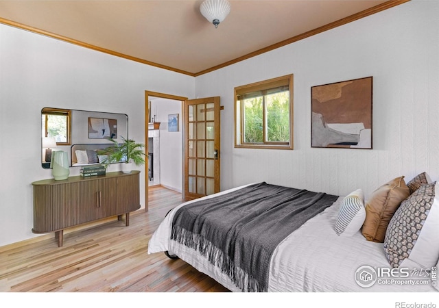 4743 Jay Rd, Boulder, CO 80301 - bedroom with light wood-style flooring and ornamental molding