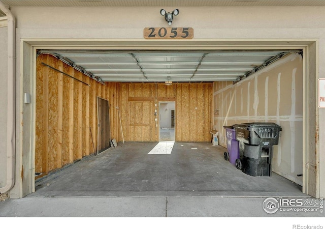 view of garage
