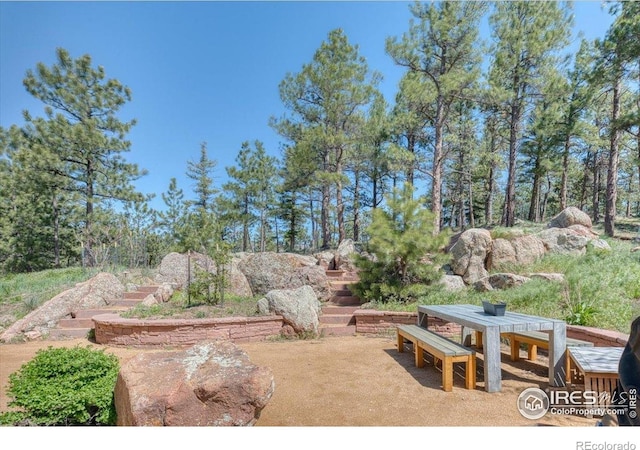 1057 Reed Ranch Rd, Boulder, CO 80302 - view of yard featuring a patio