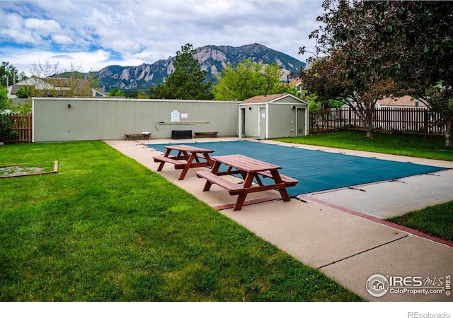 3193 Redstone Ln Unit B6, Boulder, CO 80305 - view of pool with a mountain view and a patio area